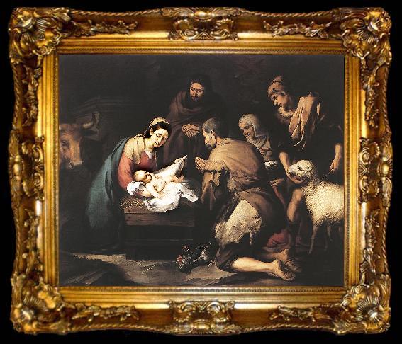 framed  MURILLO, Bartolome Esteban Adoration of the Shepherds zg, ta009-2